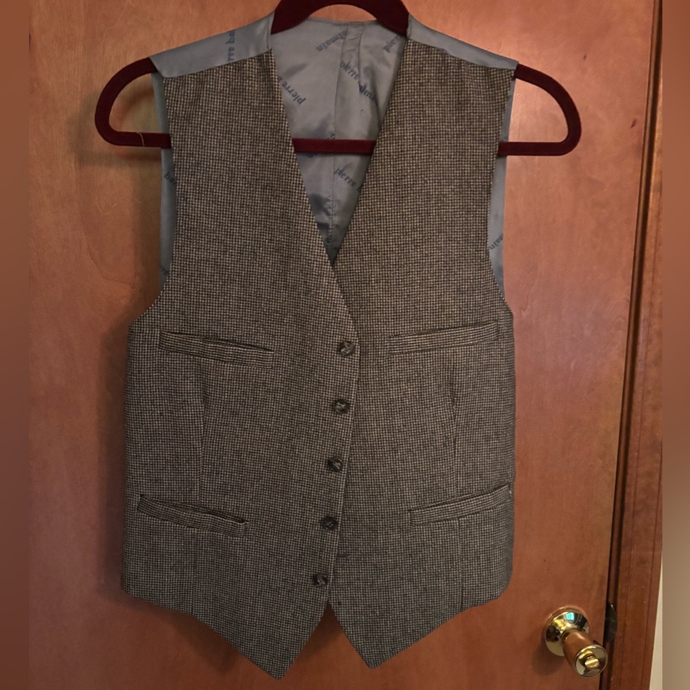 Balmain Vintage Men's Tweed Vest with Button Closure size S/M